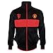 Manchester United FC Jungs Retro-Trainingsjacke - Fußball-Geschenk -100% Polyester - Schwarz - 12-13 Jahre