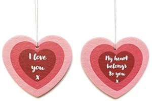HOORAYUK I Love You Air Freshener- 2 Messages on 1 Heart - Car and Home - Unique Romantic Birthday Gift for Her/him - Valentines Day