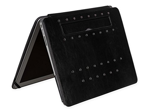 Gecko Macbook Air 13″ PU-Leder Hülle- Schwarz – luxuriöse Schutzhülle in modernem Design / perfekter Schutz in der Farbe schwarz / black geeignet für MacBook Air 13,3″ (Typ A1369/ Typ A1466 2013/2014) - 2