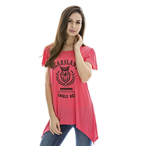 Bearsland Women's Breastfeeding and Nursing Ice Silk Summer Top Red UK Size 10-12