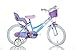 Produktbild Frozen Kinderfahrrad Eiskönigin Mädchenfahrrad - 14 Zoll | TÜV geprüft | Original Disney Lizenz | Kinderrad mit Stützrädern, Puppensitz und Fahrradkorb - Das Anna und Elsa Fahrrad als Geschenk für Mädchen