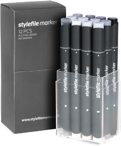 StylefileMarker Set of 12-Cool Grey Set