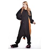 Amurleopard Damen/Herren Jumpsuit Kostüm Schlafanzug Pyjamas Einteiler, Waschbär, M( Körpergröße: 160-169 CM) - 