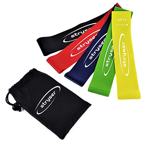 Stryser Bandas Elasticas de Fitness, Cintas Resistencia para Crossfit, Pilates, Yoga, Musculation, Entrenamiento de Fuerza, Fisioterapia, Set de 5 Unidades.