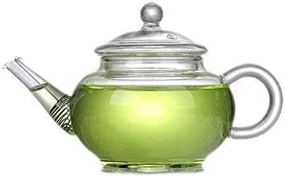 ESYN Heat Resistant Clear Glass Teapot With Infuser Coffee Tea Leaf Herbal Pot 250ml (Type B: with Stainless Steel Net)