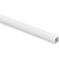 Surface Mounted Aluminium LED Profile with Frosted Diffuser - Channel Extrusion with White Cover for LED Tape or Strip - Suitable for Under Cabinet, Shelf, Table | 2 Meters