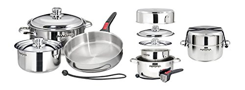 Magma 7-Piece Professional Series 18-10 Stainless Steel Gourmet Nesting Cookware Set
