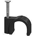 Round Cable Clips 10mm Black - Pack of 100