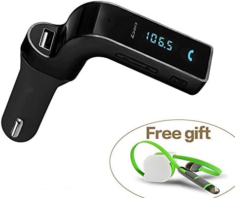 Rugum L-Design Bluetooth FM Transmitter with USB Charger for Car,Wireless Hand Free Calling Music Player for IPhone,Smartphone,Mobile phone,Car Kit Radio Display Adapater (Black)