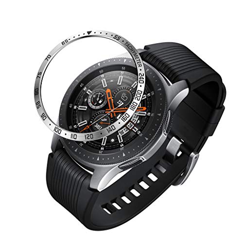 Preisvergleich Produktbild Smart Uhr Lünette Ring,Janly 46MM Anti Scratch Edelstahl Lünette Ring Selbstklebende Abdeckung Für Samsung Galaxy (Schwarz)