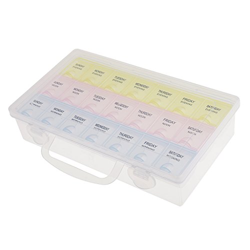 Gazechimp 7 Tage Tablettenbox 3 Kammern /Tag Pillen Tabletten Box Tablettendose Pillendose Pillenbox Tablettenbox