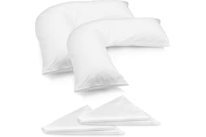 MH Traders 2 Pack Soft Support V Pillow with Pillowcase. Orthopedic Support Pillow for Neck, Back & Shoulder Maternity & Pregnancy Pillow V Pillow with Microfiber Filling & Machine Washable