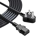 TECH-X .75 Sq mm Copper Wire 5 Meter Power Cable for PC, Desktop Computer, Monitor, SMPS, TV, Printer, Power Supply, Kettle Lead 3 pin Replacement IEC Computer Mains Power Cable Cord,1 Year Warranty