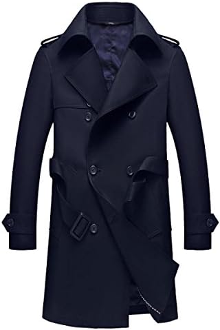 Men's British Style Formal Suit Coat In The Long Section Of The Korean Version Of The Winter Thicker Coat Size Coat,Blue-L