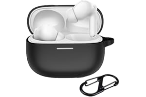 Rojeuinn Cover per Xiaomi Redmi Buds 6 Pro custodie,Protettiva in Silicone con Moschettone,Ultra Sottile Antiurto Anti-Graffio Flessibile Case - Nero