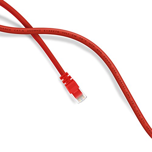 6m Cat5e Ethernet-Netzwerkkabel, Gearit Cat5 UTP Lan Netzwerk-Patch-Kabel Cat-5e 2x RJ45 Stecker für Switch/Router/Modem/Patchpannel/Access Point/Patchfelder, rot