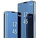Produktbild Handyhülle Compatible with Samsung Galaxy S10 Hülle, Galaxy S10 Plus Schutzhülle Flip Spiegel Handytasche Ultradünn PU Handy Schutz Löschen Clear View für Galaxy S10 Plus Case (S10, Blau)