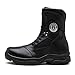 Produktbild MERRYHE Herren-Militärstiefel, Zehenschutz-Kampfstiefel, High-Top-Trekking- und Wanderschuhe, Schnürstiefel mit Reißverschluss, Sicherheitsstiefel für Herren,Black-44