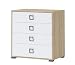 Produktbild Kommode 06, Farbe: Buche / Weiß - 89 x 84 x 56 cm (H x B x T)