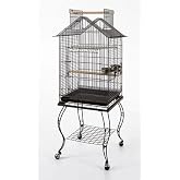 QH Parrot Cage White with Coffee Table 51x51x139cm