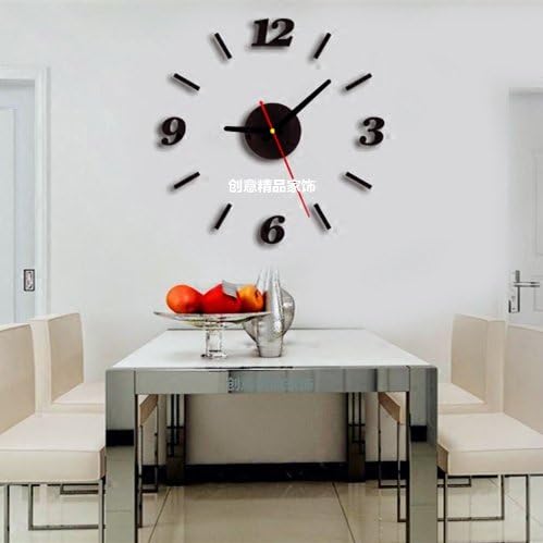 JJD Creative Boutiquediyclock Drawing Upscale Acrylic3Dfun Digital Wall Clock Stereo Decorated Wall Mount Table, 16Inch,Black