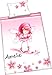 Personalised baby duvet cover lined pink Lovelyn-Motif with your desired name 100x135 cm