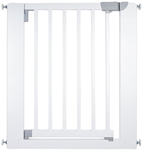 Safetots Chunky Wooden Pressure Fit Stair Gate 74 - 97 cm, (74 - 81cm) White