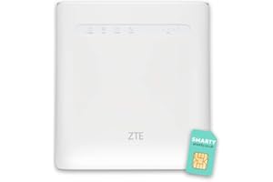 ZTE MF286R, 300Mbps 4G mobile WiFi Router, Unlocked to all networks, Connects 64 Devices, 2x External WiFi Antennas, UK Plug + 2 Year Warranty & FREE SMARTY SIM – White