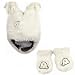 Hey Hey Twenty Baby Fur Fleece Trapper Hat/ Mittens Set, Colour : White / Brown Fleece Lining, Size - 48cm, 12 - 18 Months