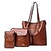 Produktbild Mitlfuny handbemalte Ledertasche, Schultertasche, Geschenk, Handgefertigte Tasche,3pcs Frauen Pattern Solid Messenger Bag + Handtasche + Geldbörse