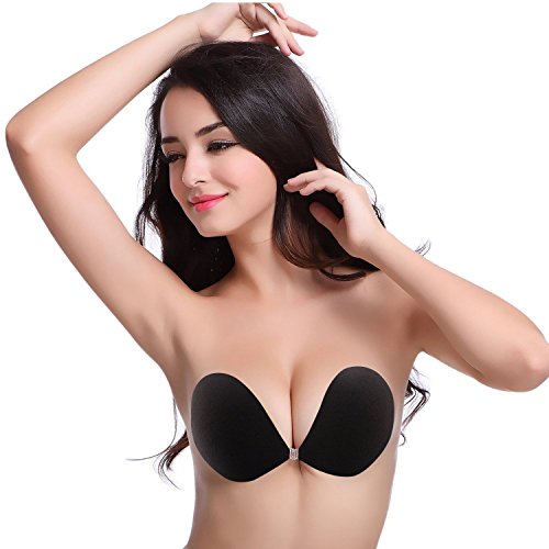 Frauen frei BH klebrigen Seite BH Push-up-BH geeignet Hochzeitskleid trägerlosen BH 1/2 Tasse dicke Kleberträgerlosen BH Invisible rücken Cup ABCD - 4