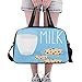 Produktbild Yushg Glas süße Milch und Keks Keks benutzerdefinierte große Yoga Gym Totes Fitness Handtaschen Reise Seesäcke mit Schultergurt Schuhbeutel für Übung Sport Gepäck für Mädchen Mens Womens Outdoor