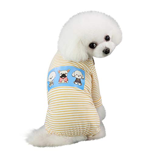 Preisvergleich Produktbild Hawkimin Haustier Hund Kleidung, Frühling und Sommer Mode Süß Atmungsaktiv Baumwolle Hundekostüm Vier Beine Freizeitkleidung Pyjama Pullover Puppy Hemd