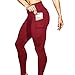 Produktbild Fuibo Sport Leggings Damen, Frauen Solid Workout Leggings Fitness Sport Gym Laufen Yoga Athletic Pants| Capris Yoga Pants Training Hose Pants (Rot, XL)