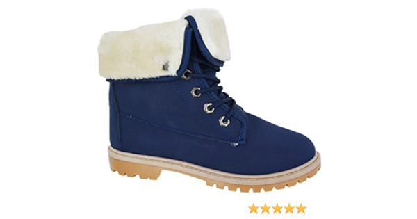 navy fur lined boots