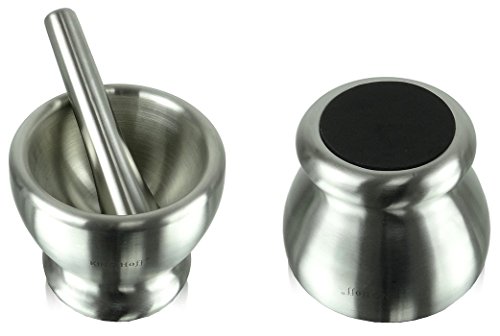Mörser Mit Stößel aus massiver Edelstahl Gewürzmörser - 4