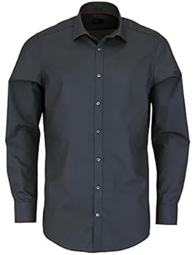 VENTI Slim Fit Hemd super langer Arm Popeline dunkelgrau AL 72