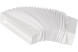 EUROPLAST 220 x 55 mm długość 50 cm prostokątny elastyczny wąż kanałowy - biała plastikowa wygięta PCW