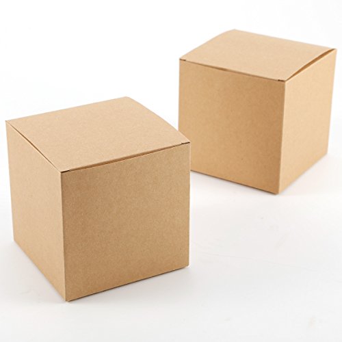 50 x 10*10*10cm Kraftpapier Bonboniere Geschenkbox Geschenkschachtel Kartonage Geschenkverpackung Cupcake Box Aufbewahrungsbox Gastgeschenk Hochzeit Party Tischdeko - 3