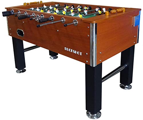 BuckShot Futbolín Marrón Woodcounters Mesa De Futbol Incluyendo 2 Bolas - MDF Kabinett - Robusto 60kg - 141 x 77 x 89 cm