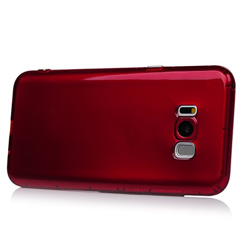 Lanveni S8 Plus Hülle, Handyhülle Etui Protective Case Cover TPU Silikon Schutzhülle Bumper Handytasche TPU-Bumper Weiche Silikon Case mit Anti-Fall Design für Samsung Galaxy S8 Plus (Rot) + 1 x Stylus Stift + 1 x Staubdichte Stecker + 1 x Schutzfolie - 4