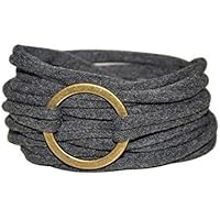 Wickelarmband anthrazit endlos one size - verschiedene Metallelemente