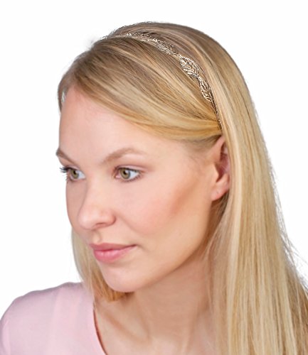 SIX "Party" elastisches Haarband Kopfband mit filigranen silbernen Blättern griechische Göttin Cleopatra (252-895)