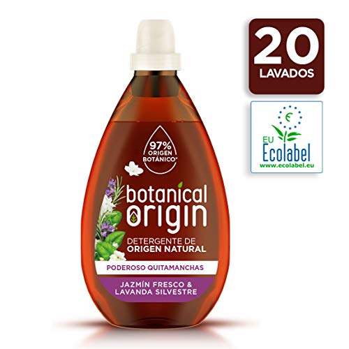 Botanical Origin Detergente Ecológico Líquido para la Ropa, Fragancia Jazmín Fresco & Lavanda Silvestre - 20 Lavados