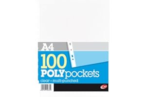 K-DIRECT Transparent Format A4 Perforated Pockets Pack of 100