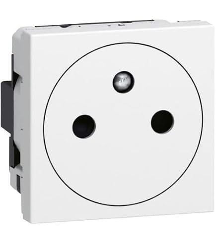 Schneider - Unica - Prise 2P+T - FR - 90° - affleurant - raccord rapide - Anthra - méca seul - Réf : NU305254
