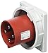 Produktbild Mennekes (Unternehmen) 3656 Panel Mounted Einlass, IP 67 Schutz, hitzebeständig vernickelt Kontakt, 6 Stunden Earth Position, 4 Pole, 63 A, 400 V, rot