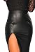 AnnFlat Womens Elegant Faux Leather Skirt High Waist Split Slim Pencil Midi Skirt Medium Black