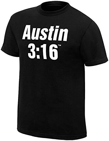 Official WWE Authentic Mens Stone Cold Steve Austin "3:16" Retro T-Shirt - Medium