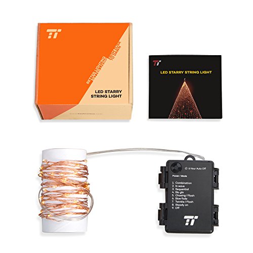 Lichterkette Batterie betrieben 50er LED TaoTronics warmweiß 5m dimbare Kupferdraht wasserdicht Sternenlicht außen und innen mit 8 Betriebsarten, Dekorative Lichter für Ostern Pfingsten Party Hochzeit Feste - 7